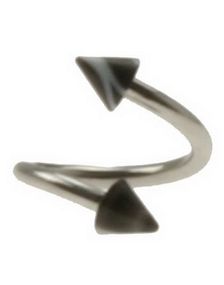 Curve Øjenbrynspiercing med Sorte og Hvide Pigge - 1.2 x 8 mm