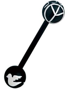 Peace Black/White - Tungepiercing