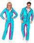 Skinnende Neon Blå 80 Talls UV Glow Grilldress til Voksen - S