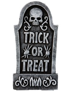 Trick or Treat - Grå Gravstøtte av Isopor 57x28 cm