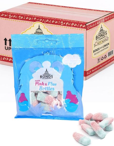 20 stk Fizzy Pink & Blue Bottles - Hel Eske Bonds of London (UK)