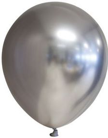 100 stk 13 cm MEGAPACK - Glossy Sølvfarget Ballonger
