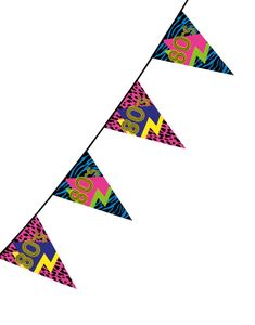6 Meter 80'er Banner med Vimpler - Back to the 80's