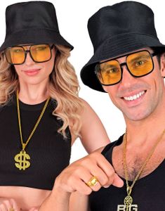 90 Talls Hiphop Briller med Gult Glass