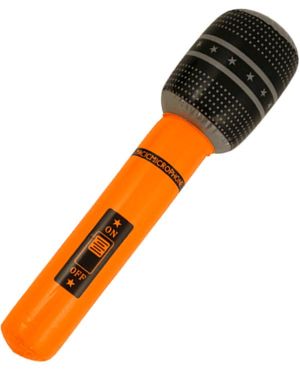 Oppustelig Neon Orange Mikrofon 40 cm