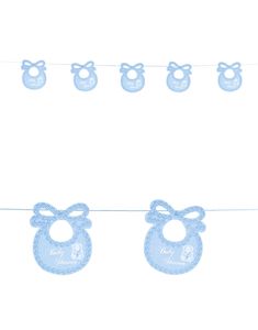 Blåt Babyshower Banner med Hagesmæk 275 cm