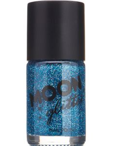 Blå Neglelak med Holografisk Glitter