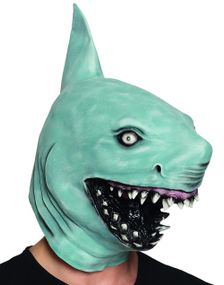 Heldækkende Blåhaj Latexmaske