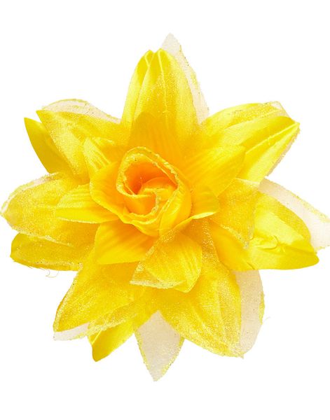 Hårspænde med Elegant Gul Blomst og Glitter