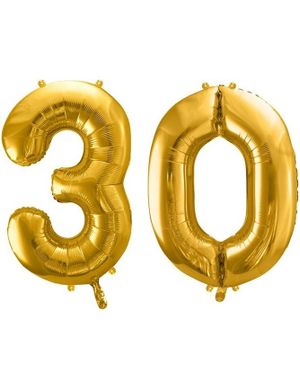 30 år balloner - 86 cm guld