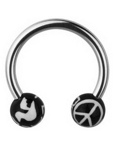 Peace Øjenbrynspiercing - Black - 1.2 x 10 mm