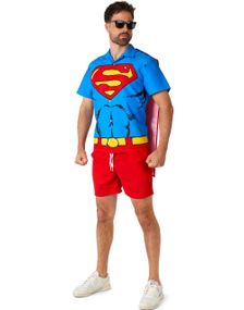 Superman Skjorte Med Kappe Og Shorts Til Herre - Suitmeister