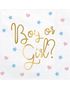 20 stk Gender Reveal Servietter med Guldfolieret Boy or Girl? Tekst - 33x33 cm