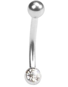 Øjenbrynspiercing med Klar Sten - 1.2 x 8 mm 