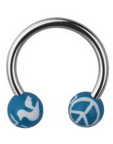 Peace Øjenbrynspiercing - Blue - 1.2 x 10 mm