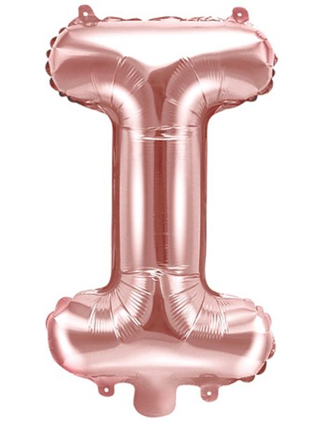 Bogstav I - Rosenguldfarvet 35 cm Folieballon