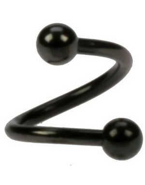 Twister - 1,2 x 8 mm Sort Øjenbrynspiercing