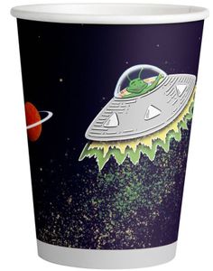 8 stk Alien UFO Kopper 250 ml - Space Party