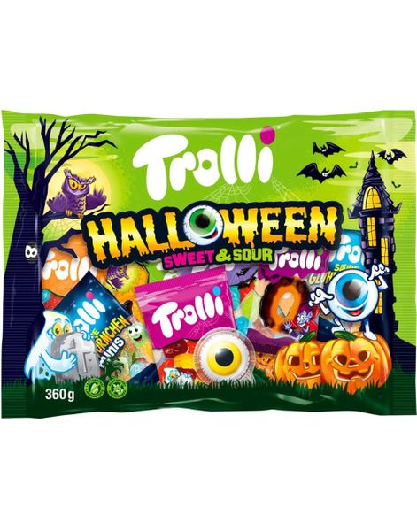 Stor Pose Trolli Sweet and Sour Mix med 19 Forskellige Slik 360 gram