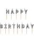 Happy Birthday Kakelys 2,5 cm - Sølvfarget