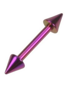 Lige Lilla Øjenbrynspiercing med Spike Kugler - 1,2 x 8 mm