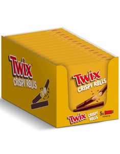 14 stk Twix Crispy Rolls 5 Packs - Kjeksstenger med Twixfyll - Hel Eske 1575 gram