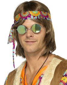 Runde Hippiebriller med Spejlglas