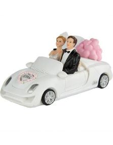 Brudepar i Cabriolet - Kagetop 13 cm