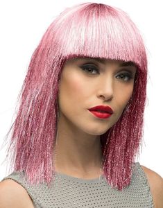 Crazy Pink - Skinnende Rosa Parykk