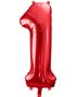 Tallet 1 - Metallisk Røde JUMBO Tallballonger - 86 cm