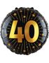 Jubilæum Folieballon - Rund Sort Og Guldfarvet Folieballon 46 cm