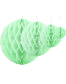 Pistasjgrønn Honeycomb Ball VELG STØRRELSE 10-40 cm