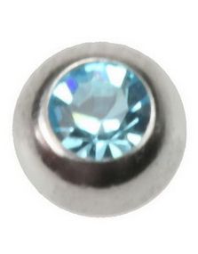 Glitrende Aqua - 3 mm Stålkugle til 1,2 mm stang