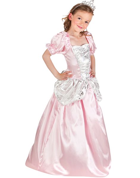 Rosa og Hvidt Prinsessekostume til Børn