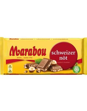 Marabou Schweizernød Plade Chokolade 200 gram