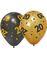 6 stk Jubilæumsfejring Balloner 30 cm - Sort og Guld