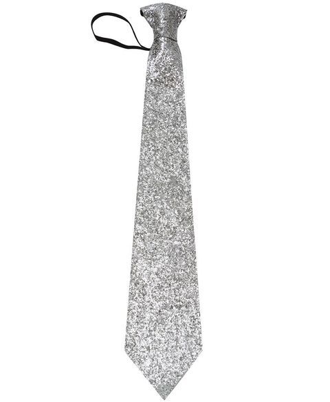 Sølvfarvet Glitrende Slips