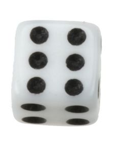 Terning Hvid - 5 mm Akrylkugle til 1,6 mm stang