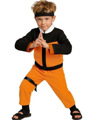 Svart og Oransje Ninjakostyme til Barn