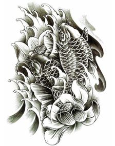 Ed Hardy Inspirert Koifish (Fake Tattoo)