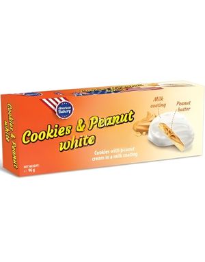 American Bakery White Cookies & Peanutbutter 96 gram
