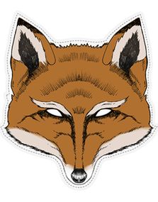 Woodland Fox - 26x28 cm Papmaske