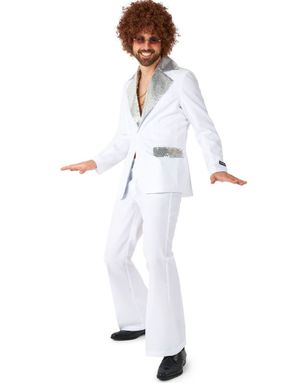 Hvit Disco Dress med Sølvdetaljer til Herre - Suitmeister