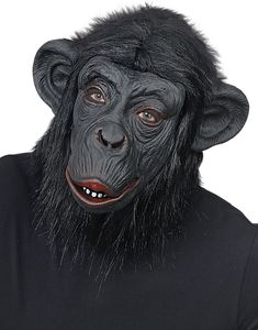 Heldækkende Gorilla Latexmaske med Imiteret Pels