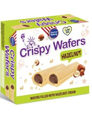 American Bakery Crispy Wafers Hazelnut - Kjeksstenger med Hasselnøtkrem 180 g