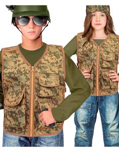 Brun og Grønn Militær Camo Taktisk Vest til Barn