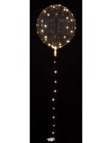 1 stk Gjennomsiktig Folieballong 40 cm med LED-Lys Lenke 5m