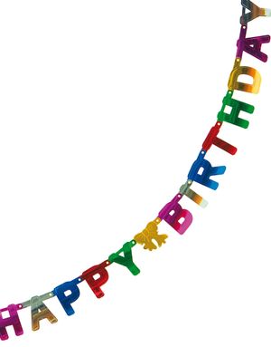 Happy Birthday - Flerfarvet Banner 145 cm