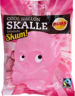 Pose med Kranie i Skum med Hindbær 90 gram