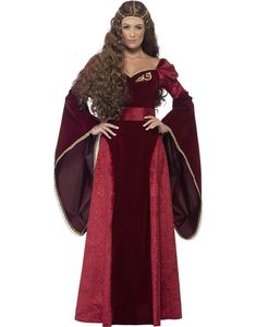Lady Marion Rødt Middelalderkostume til Dame